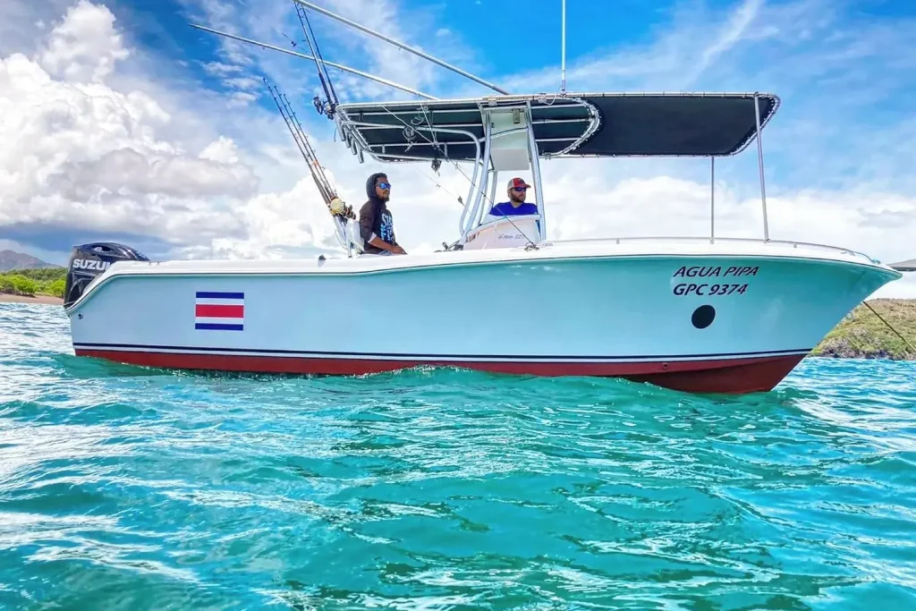 Sea Hunt 22-foot center console fishing charter off Playa Potrero, Costa Rica